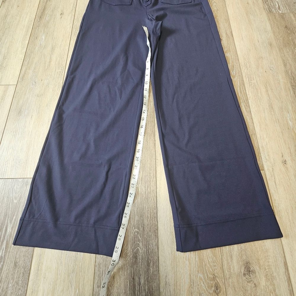 Halara High Waisted Button Pants Straight Wide Leg Navy Blue Women's Large - Picture 7 of 9